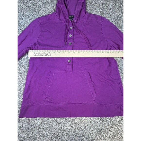 Lauren Ralph Lauren Hoodie Women’s Medium Pullover Hooded Sweatshirt Purple - Picture 3 of 10